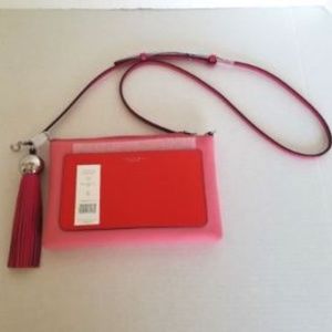 TORY BURCH COLOR-BLOCK LEATHER TASSEL CROSS-BODY